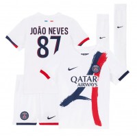 Maglia Calcio Paris Saint-Germain Joao Neves #87 Seconda Divisa Bambino 2025-26 Manica Corta (+ pantaloncini)